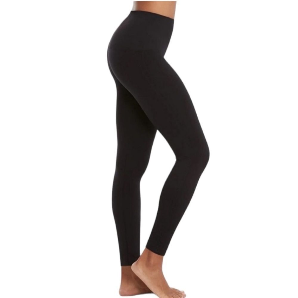 SPANX Black Look-At-Me Leggings Size Large - Picture 2 of 14